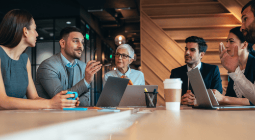 Team meeting in an office