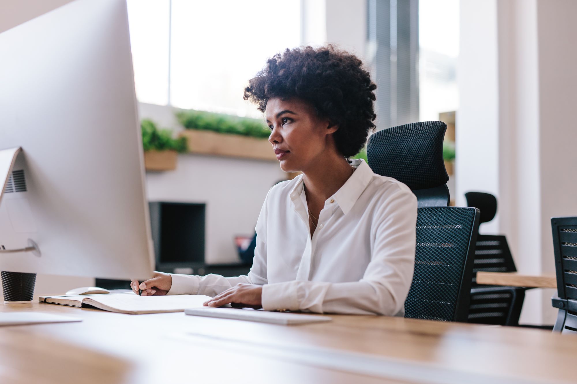 woman working