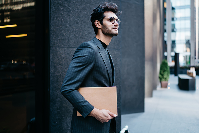 man front of the building